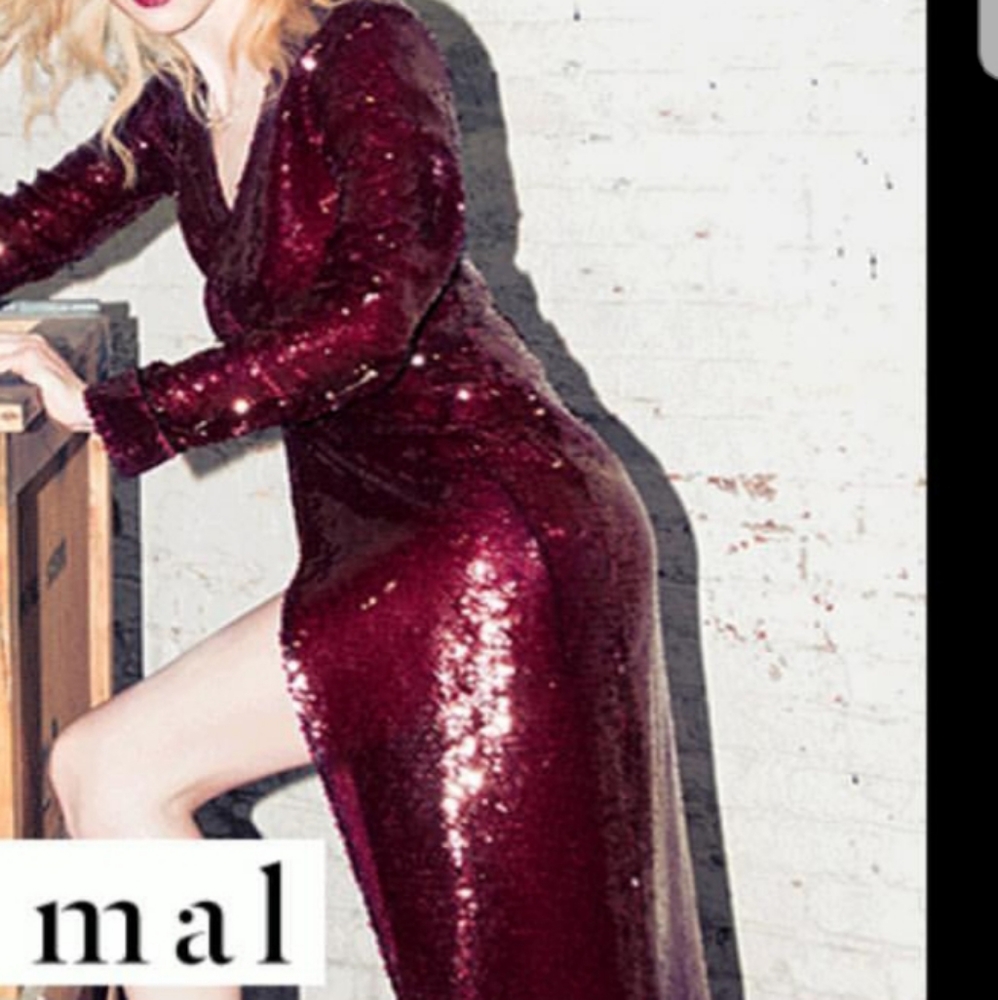 (NWOT) Fleur du Mal - High Low Sequin Wrap Dress